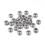 Tarnish Resistant 201 Stainless Steel Spacer Beads, Rondelle, Stainless Steel Color, 3.5x1mm, Hole: 2mm, 20pc/Set