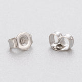 Tarnish Resistant 304 Stainless Steel Ear Nuts, Butterfly Earring Backs for Post Earrings, Stainless Steel Color, 4x3x2mm, Hole: 0.8mm, 500pc/Set