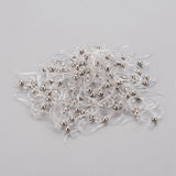 Eco-Friendly Plastic Earring Hooks, with 304 Stainless Steel Beads and Horizontal Loop, Round, Stainless Steel Color, 15.5x8x0.7mm, Hole: 1.2mm, 24 Gauge, Pin: 0.5mm, 100pc/Set