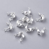 304 Stainless Steel Bead Tips, Calotte Ends, Clamshell Knot Cover, Silver, 7x4mm, Hole: 1.2mm, Fit For 3mm Ball Chain, 10pcs/Set