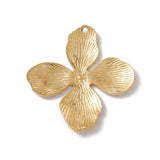Ion Plating(IP) 304 Stainless Steel Pendants, Flower Charms, Real 18K Gold Plated, 45x42x3mm, Hole: 1.8mm, 20pc/Set