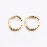 304 Stainless Steel Open Jump Rings, Real 24K Gold Plated, 20 Gauge, 4x0.8mm, Inner Diameter: 2.4mm, 500pcs/Set