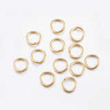 304 Stainless Steel Open Jump Rings, Real 24K Gold Plated, 6x1.2mm, Inner Diameter: 4mm, 500pc/Set