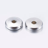 304 Stainless Steel Spacer Beads, Flat Round, Stainless Steel Color, 8x2mm, Hole: 2mm, 100pcs/Set