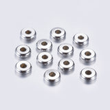 Tarnish Resistant 304 Stainless Steel Spacer Beads, Flat Round, Stainless Steel Color, 6x2mm, Hole: 1.8mm, 100pc/Set