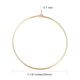 316 Surgical Stainless Steel Wine Glass Charms Rings, Hoop Earring Findings, DIY Material for Basketball Wives Hoop Earrings, Real 18k Gold Plated, 35x30x0.7mm, 21 Gauge, 100pcs/Set