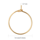 316 Surgical Stainless Steel Wine Glass Charms Rings, Hoop Earring Findings, DIY Material for Basketball Wives Hoop Earrings, Real 18k Gold Plated, 15x0.7mm, 21 Gauge, 100pcs/Set