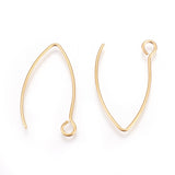 Ion Plating(IP) 304 Stainless Steel Earring Hooks, Ear Wire, with Horizontal Loop, Golden, 26x15.5mm, Hole: 2.5mm, 20 Gauge, Pin: 0.8mm, 100pc/Set