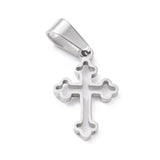 Non-Tarnish 304 Stainless Steel Pendants, Laser Cut, Hollow Cross, Stainless Steel Color, 19x12x1.5mm, Hole: 3.5x7mm, 20pc/Set