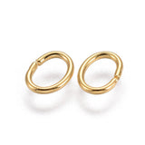 304 Stainless Steel Open Jump Rings, Oval, Golden, 7.5x5.7x0.9mm, Hole: 5.6mm, 200pc/Set