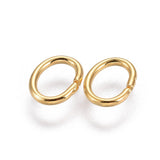 304 Stainless Steel Open Jump Rings, Oval, Golden, 7.5x5.7x0.9mm, Hole: 5.6mm, 200pc/Set