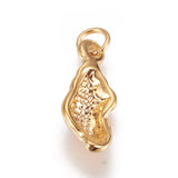 304 Stainless Steel Pendants, Conch, Golden, 18x7.5x4mm, Hole: 3mm, 10pc/Set