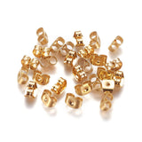 304 Stainless Steel Ear Nuts, Butterfly Earring Backs for Post Earrings, Real 18k Gold Plated, 6x4.5x3mm, Hole: 0.8~1mm, 1000pc/Set