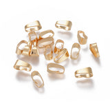 304 Stainless Steel Snap on Bails, Real 24k Gold Plated, 7x3.5x3.2mm, Hole: 6x3mm, 50pcs/Set