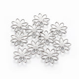 201 Stainless Steel Links connectors, Flower, Stainless Steel Color, 15.5x1mm, 10pcs/Set