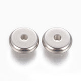 304 Stainless Steel Spacer Beads, Rondelle, Stainless Steel Color, 8x2.5mm, Hole: 1.6mm, 20pcs/Set