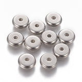 304 Stainless Steel Spacer Beads, Rondelle, Stainless Steel Color, 8x2.5mm, Hole: 1.6mm, 20pcs/Set