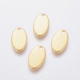 304 Stainless Steel Charms, Stamping Blank Tag, Oval, Real 24k Gold Plated, 12.5x7.5x1mm, Hole: 1.5mm, 200pc/Set