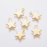 304 Stainless Steel Charms, Star, Real 18k Gold Plated, 10x8x0.8mm, Hole: 1.4mm, 200pc/Set