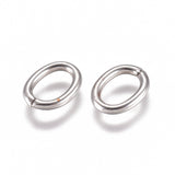 Tarnish Resistant 304 Stainless Steel Jump Rings, Open Jump Rings, Oval, Stainless Steel Color, 16 Gauge, 8x6x1.2mm, Inner Diameter: 5.5x3.5mm, 200pc/Set