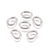 Tarnish Resistant 304 Stainless Steel Jump Rings, Open Jump Rings, Oval, Stainless Steel Color, 16 Gauge, 8x6x1.2mm, Inner Diameter: 5.5x3.5mm, 200pc/Set