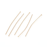 304 Stainless Steel Flat Head Pins, Golden, 40.5x0.6mm, 22 Gauge, Head: 1.4mm, 200pc/Set