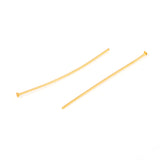 304 Stainless Steel Flat Head Pins, Golden, 35x0.6mm, Head: 1.4mm, 50pc/Set