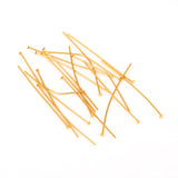 304 Stainless Steel Flat Head Pins, Golden, 35x0.6mm, Head: 1.4mm, 50pc/Set