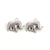 Non-Tarnish 304 Stainless Steel Charms, Elephant, Stainless Steel Color, 15x14.5x5mm, Hole: 1.2mm, 10pc/Set