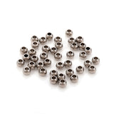 Non-Tarnish 304 Stainless Steel Spacer Beads, Round, Stainless Steel Color, 3x2.2mm, Hole: 1.2mm, 100pc/Set