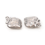 Non-Tarnish 304 Stainless Steel Charms, Strawberry, Stainless Steel Color, 15x11x4mm, Hole: 1.2mm, 10pc/Set