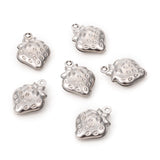 Non-Tarnish 304 Stainless Steel Charms, Strawberry, Stainless Steel Color, 15x11x4mm, Hole: 1.2mm, 10pc/Set