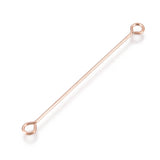 Ion Plating(IP) 304 Stainless Steel Eye Pins, Double Sided Eye Pins, Rose Gold, 36x3x0.6mm, Hole: 1.6mm, 10pc/Set