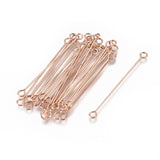 Ion Plating(IP) 304 Stainless Steel Eye Pins, Double Sided Eye Pins, Rose Gold, 36x3x0.6mm, Hole: 1.6mm, 10pc/Set