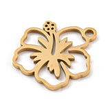 Golden Plated 304 Stainless Steel Pendants, Laser Cut, Flower, 17.5x15.5x1mm, Hole: 1.6mm, 20pc/Set