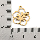 Golden Plated 304 Stainless Steel Pendants, Laser Cut, Flower, 17.5x15.5x1mm, Hole: 1.6mm, 20pc/Set