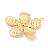 PVD Vacuum Plating 304 Stainless Steel Pendants, Flower Charm, Real 18K Gold Plated, 28x27x3.5mm, Hole: 1.6mm, 3pc/Set