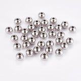 304 Stainless Steel Smooth Round Beads, Stainless Steel Color, 6x4.8mm, Hole: 2mm, 200pcs/Set