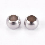 Tarnish Resistant 304 Stainless Steel Smooth Spacer Beads, Rondelle, Stainless Steel Color, 5x3mm, Hole: 3mm, 200pc/Set