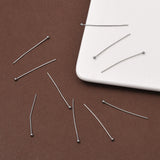 Tarnish Resistant 304 Stainless Steel Ball Head pins, Stainless Steel Color, 35x0.7mm, 21 Gauge, Head: 1.9mm, about 500pcs/bag