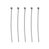 Tarnish Resistant 304 Stainless Steel Ball Head pins, Stainless Steel Color, 35x0.7mm, 21 Gauge, Head: 1.9mm, about 500pcs/bag