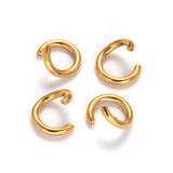 Ion Plating(IP) 304 Stainless Steel Open Jump Rings, Real 18K Gold Plated, 9x1.5mm, Inner Diameter: 6mm, 200pc/Set