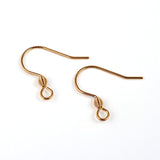 304 Stainless Steel Earring Hook Findings, Ear Wire, with Horizontal Loop, Real 24k Gold Plated, 18x16x0.8mm, 20 Gauge, Hole: 2.5mm, 200pc/Set