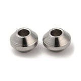 Tarnish Resistant 304 Stainless Steel Spacer Beads, Bicone, Stainless Steel Color, 4x2.5mm, Hole: 1.5mm, 100pc/Set