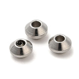 Tarnish Resistant 304 Stainless Steel Spacer Beads, Bicone, Stainless Steel Color, 4x2.5mm, Hole: 1.5mm, 100pc/Set