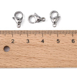 304 Stainless Steel Lobster Claw Clasps, Parrot Trigger Clasps, Stainless Steel Color, 12x7x3.5mm, Hole: 1.5mm, 100pcs/Set