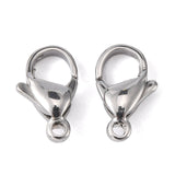 304 Stainless Steel Lobster Claw Clasps, Parrot Trigger Clasps, Stainless Steel Color, 12x7x3.5mm, Hole: 1.5mm, 100pcs/Set