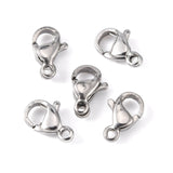 304 Stainless Steel Lobster Claw Clasps, Parrot Trigger Clasps, Stainless Steel Color, 9x6x3mm, Hole: 1mm, 100pcs/Set