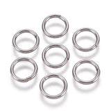 Tarnish Resistant 304 Stainless Steel Jump Rings, Soldered Jump Rings, Closed Jump Rings, Stainless Steel Color, 18 Gauge, 7x1mm, Inner Diameter: 5.5mm, 50pc/Set