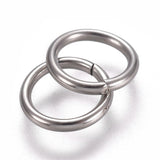 Tarnish Resistant 304 Stainless Steel Jump Rings, Soldered Jump Rings, Closed Jump Rings, Stainless Steel Color, 18 Gauge, 7x1mm, Inner Diameter: 5.5mm, 50pc/Set